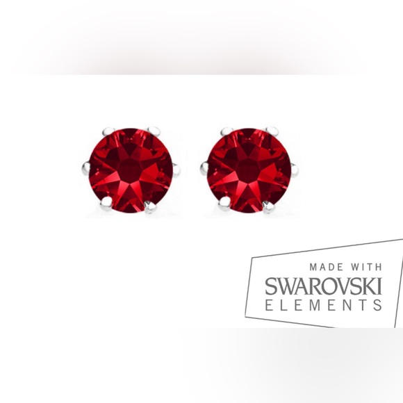 E58. Swarovski Crystal Silver or Gold Overlay Emerald amethyst Stud Earrings - Picture 4 of 16